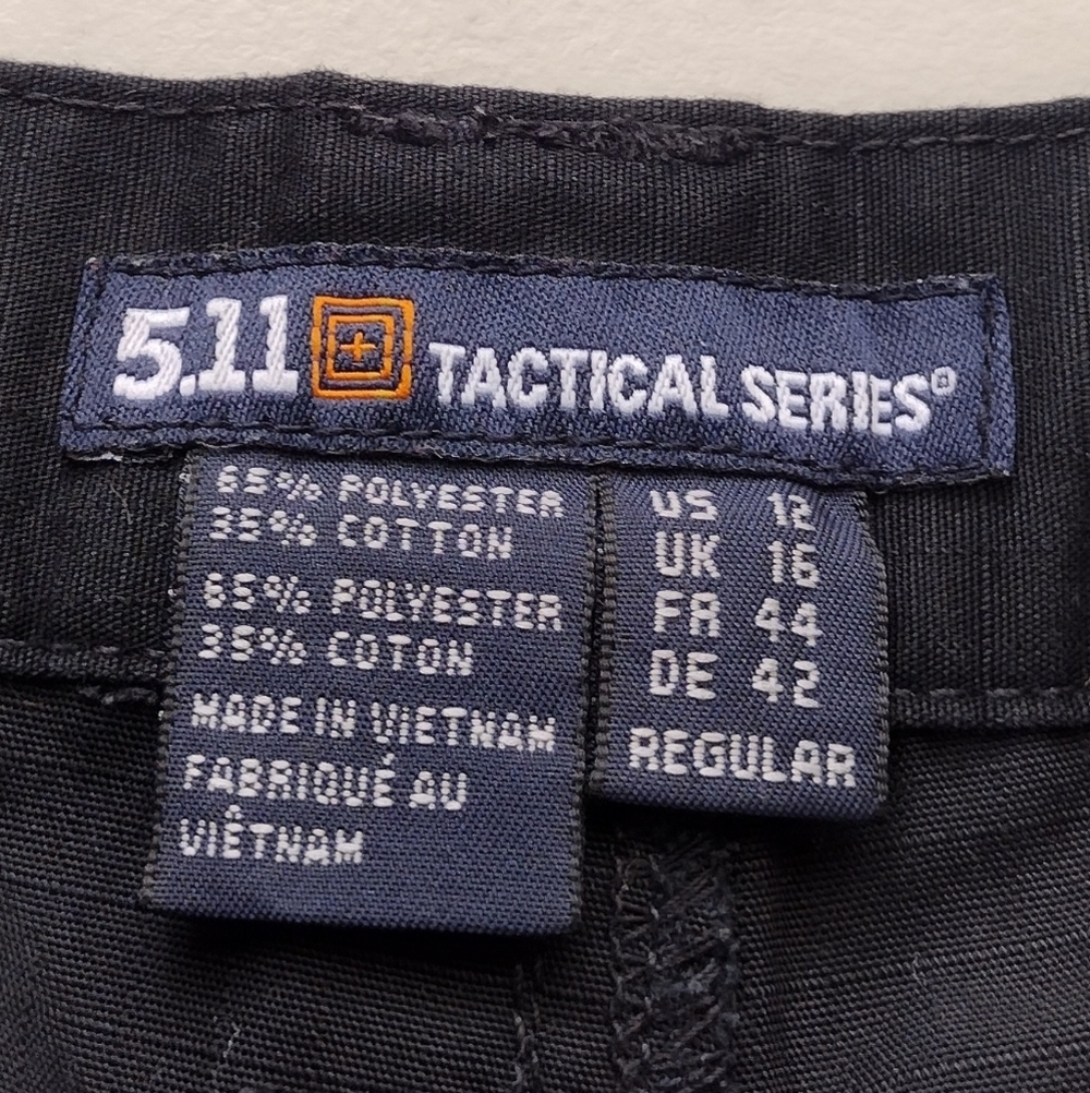 5.11 Tactical Women's Black Outdoor Work Utility Cargo Pants Sz 12 - Picture 11 of 13